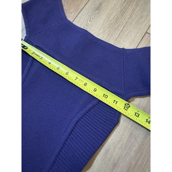 BEBE Y2K Vintage Deep Purple Bandage Mini Dress Off Shoulder Clubbing Bodycon S - Picture 12 of 16
